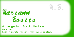 mariann bosits business card